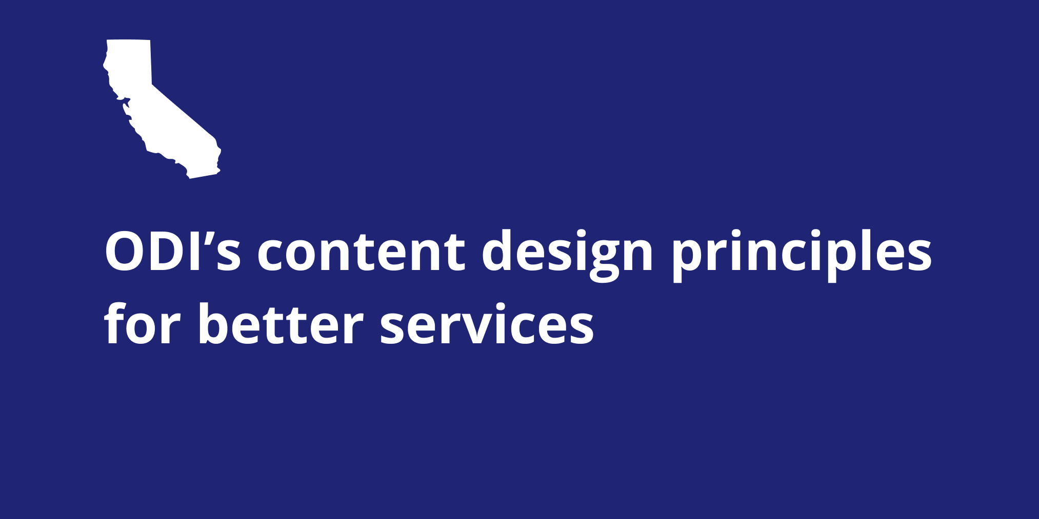 ODI’s content design principles for better services